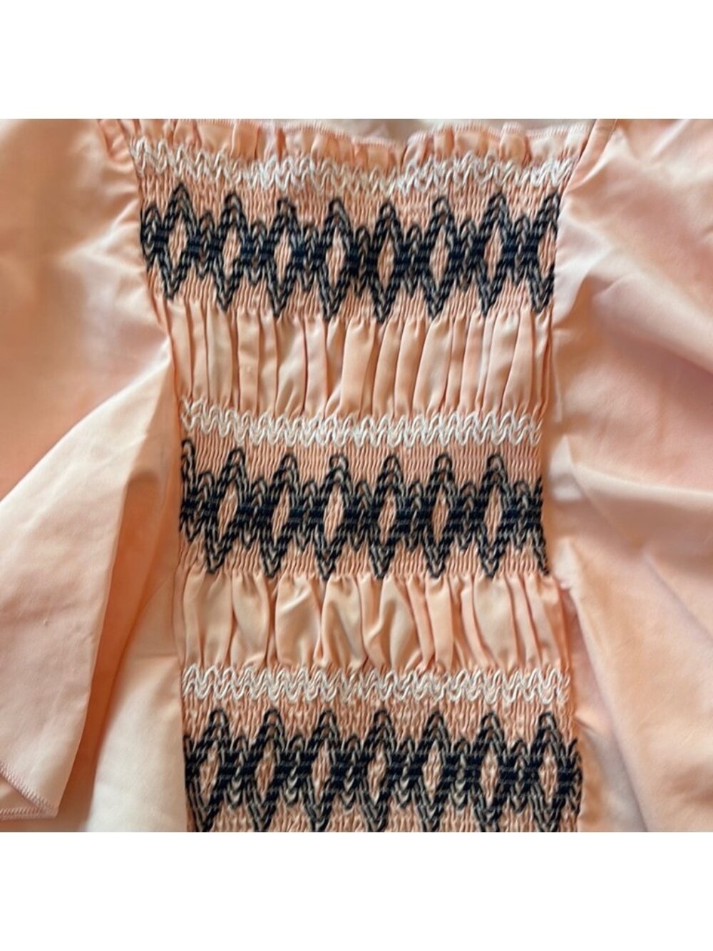 Flutter Sleeve Smocked Ruffled Blouse Size M - Picture 2 of 2